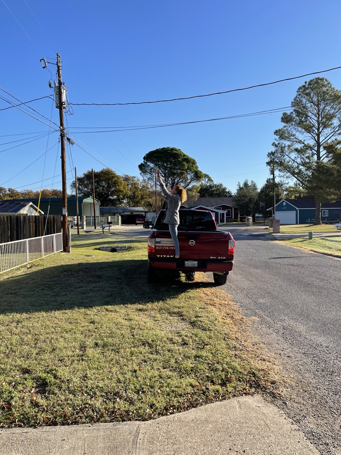 Red’s fieldwork vehicle at a property location